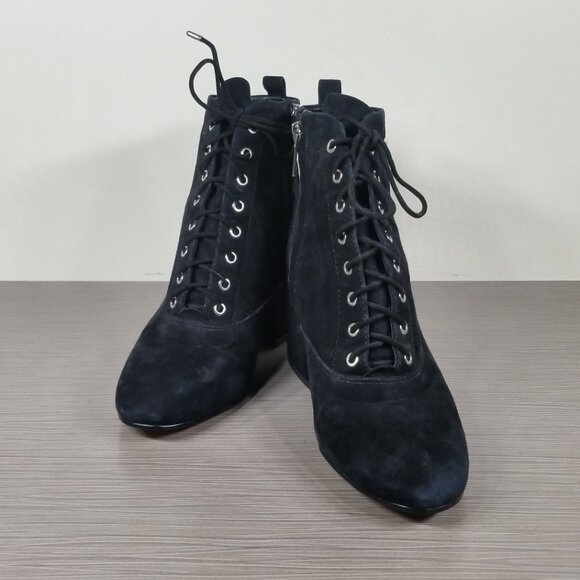 Sam Edelman Tate Lace-Up Bootie, Black Suede, Womens Size 8 M / 38 - Picture 5 of 13